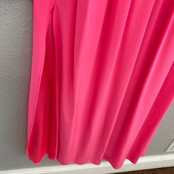 Amanda Uprichard Silk Strapless Maxi Dress Size Medium Hot Pink EUC - Picture 3 of 7
